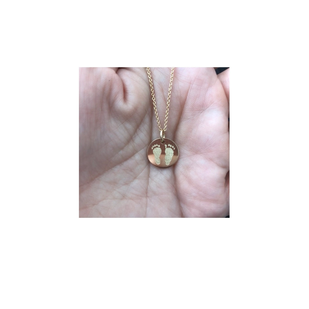 Petite actual fingerprint pendant in solid 14k gold • custom personalized actual fingerprint charm Memorial jewelry in Yellow, White or Rose