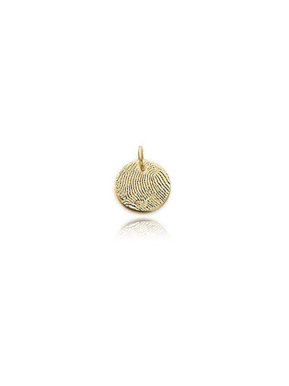 Petite actual fingerprint pendant in solid 14k gold • custom personalized actual fingerprint charm Memorial jewelry in Yellow, White or Rose