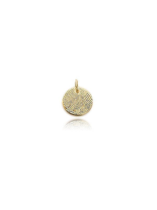 Petite actual fingerprint pendant in solid 14k gold • custom personalized actual fingerprint charm Memorial jewelry in Yellow, White or Rose